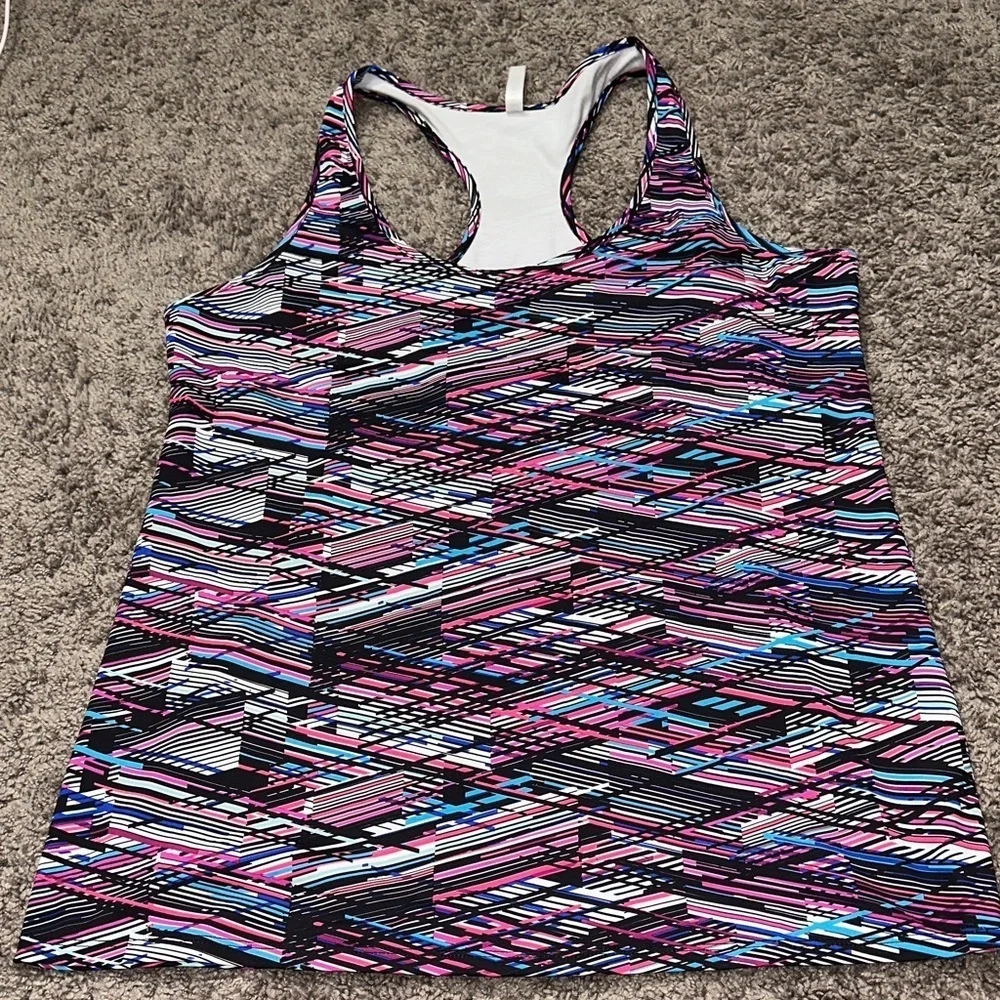 Fabletics Vibrant Patterned Racerback Tank Top - Picture 1 of 4